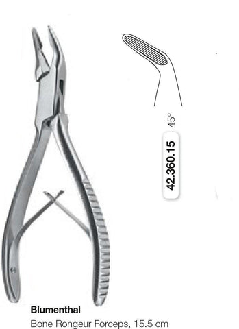 Bluementhal Bone Rongeur Forceps 15.5cm (42.358.15 + 42.360.15 + 42.362.15) Rongeurs - Blue & Green Inc.