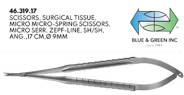 Scissors w/ Micro Spring (46.319.17) - Blue & Green Inc.