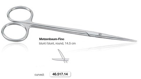 Metzenbaum-Fino Blunt Scissors 14.5cm (46.516.14 + 46.517.14) Scissors - Blue & Green Inc.
