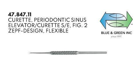Periodontic Sinus Elevator/Curette (47.847.11) Elevator - Blue & Green Inc.