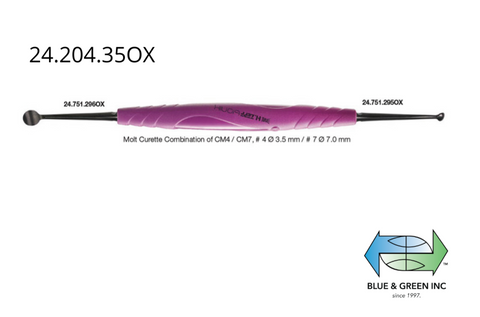 Molt Curette Combination of CM4/CM7 (24.204.35OX)Helmut Zepf