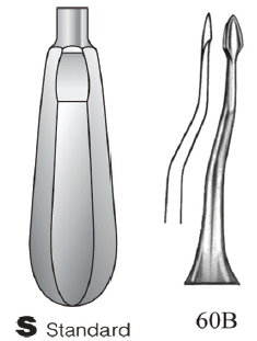 Root Elevator angulated serrated tip (HSA 725-60)