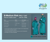 B-Medium Risk, Silicone Coated Cotton Gown (13688) Uniform - Blue & Green Inc.