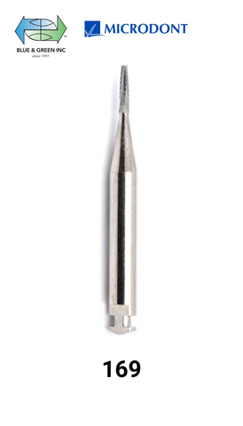 Carbide Bur RA - Taper Flat End Fissure (169) - Blue & Green Inc.