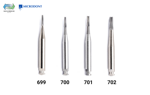 Carbide Bur RA - Taper Flat End X-Cut Fissure - Blue & Green Inc.