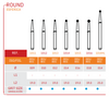 Sterilized Diamond Bur FG Safe Drill (Single Use) - Round (Pkg of 25) - Blue & Green Inc.
