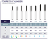 Diamond Bur FG - Torpedo Cylinder - Blue & Green Inc.