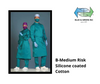 B-Medium Risk, Silicone Coated Cotton Gown (13688) Uniform - Blue & Green Inc.