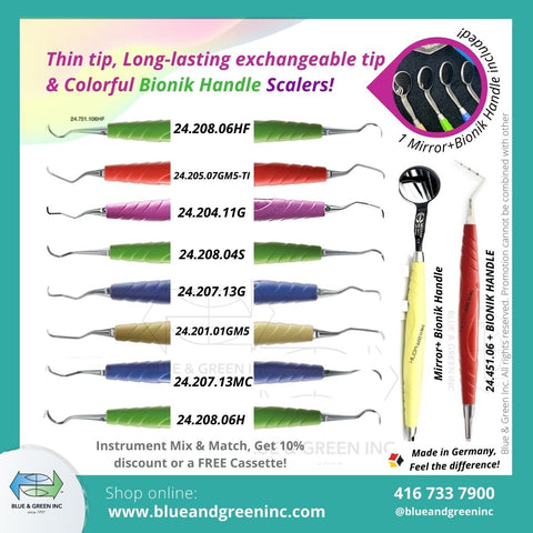 Implant Scaler Kit Mix & Match - Blue & Green Inc.