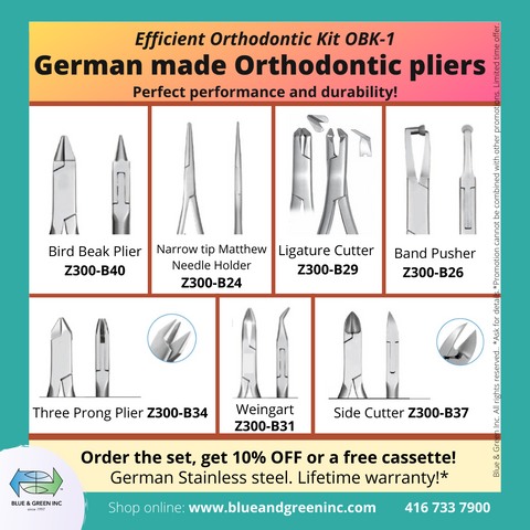 Efficient Orthodontic Kit OBK-1 + FREE CassetteBlue &amp; Green Inc.