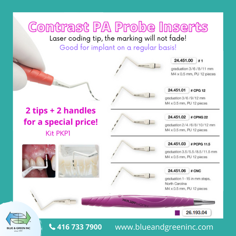 Contrast PA Probe Inserts Kit (Kit PKP1) - Kit of 12 plus Bionik HandleHelmut Zepf
