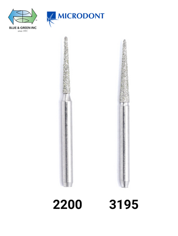 Sterilized Diamond Bur FG Safe Drill (Single Use) - Conical Torpedo (Pkg of 25) - Blue & Green Inc.