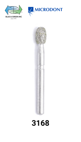 Sterilized Diamond Bur FG Safe Drill (Single Use) - Pear (Pkg of 25) (3168) - Blue & Green Inc.