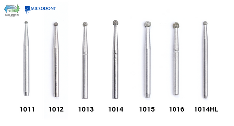 Sterilized Diamond Bur FG Safe Drill (Single Use) - Round (Pkg of 25) - Blue & Green Inc.