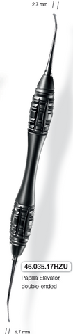 Papilla Elevator Double ended with touch grip handle (46.035.17HZU) Elevator - Blue & Green Inc.