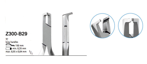 Ligature Distal End Cutting Forceps with safety hold, TC (Z300-B29)Chifa