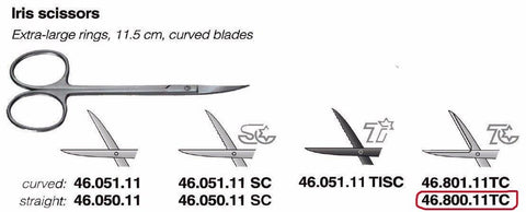 Iris Scissors, straight, TC 46.800.11TCHelmut Zepf