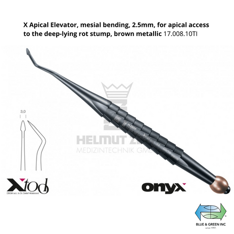 Onyx X Tool Apical Elevator, mesial bending, 2.5mm (17.008.10TI)Helmut Zepf