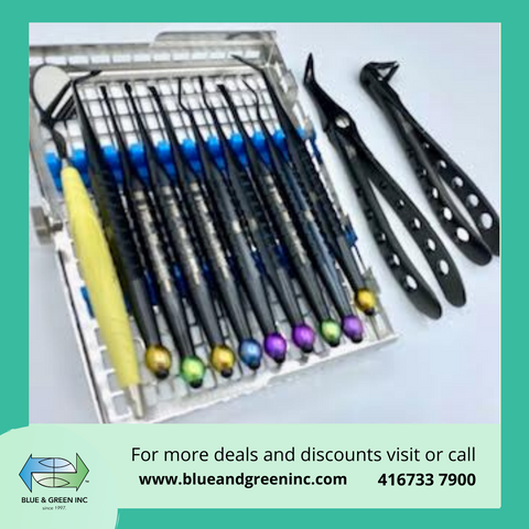 Onyx Set Interproximator with two magic forceps (ZLUXset1) X-Luxa interproximator - Blue & Green Inc.