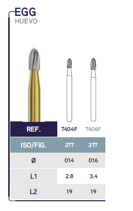 Carbide Finishing Burs - 12 Blades Egg