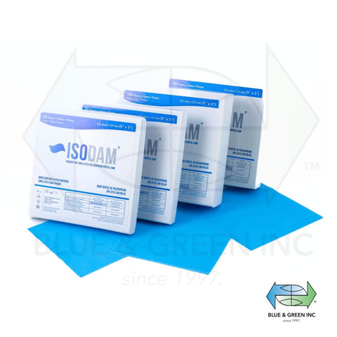 Dental Dam non Latex Isodam 5”x 5” Standard Package, 20 sheets (127cm x 127cm) (ISO01800520 and ISO02300520)