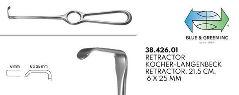 Kocher Langenback Retractor (38.426.01-09) Retractors - Blue & Green Inc.