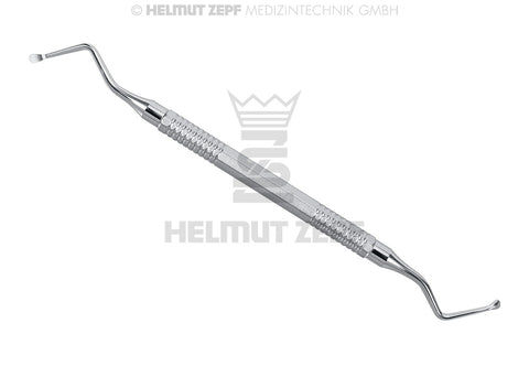 Double-Ended Surgical Curette, serrated tip (41.855.02S) - Blue & Green Inc.