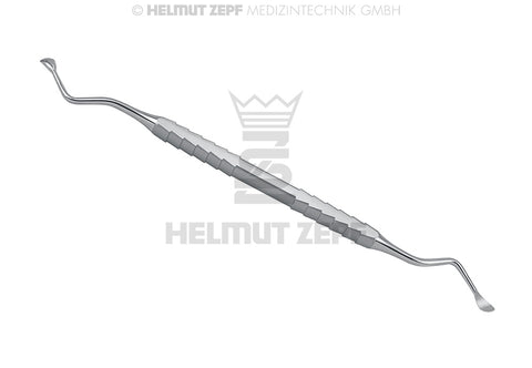 Double-Ended Surgical Curette, serrated tip (41.855.04ZS)