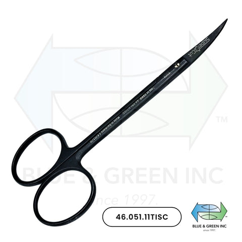 IRIS SCISSORS, CURVED, SUPER-CUT, ONYX-COATING (46.051.11TISC) - Blue & Green Inc.