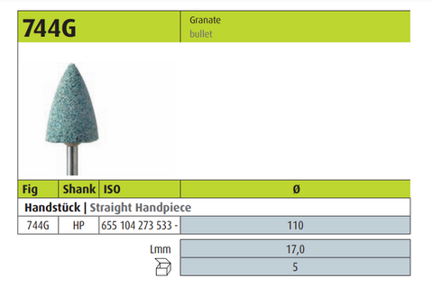 744SG - Polisher, Green Mounted Abrasive (Pkg of 5)