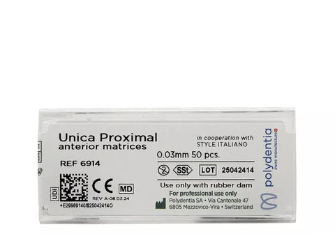 Unica Proximal anterior matrices pkg of 50 pcs (6914) - Blue & Green Inc.
