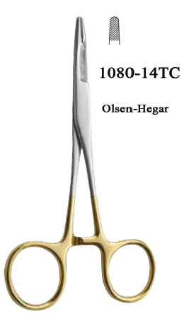Olsen Hegar Needle Holder w/ Scissors (1080-14TC) - Blue & Green Inc.