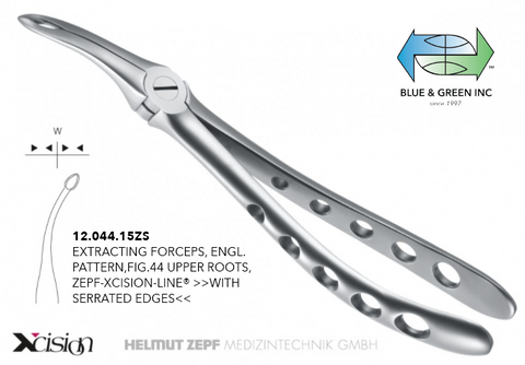 Roba Extraction Forceps, Upper Root (12.044.15ZS) Forceps - Blue & Green Inc.