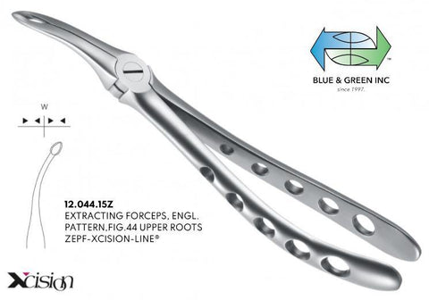Extracting Forceps, Upper Roots (12.044.15Z) Forceps - Blue & Green Inc.