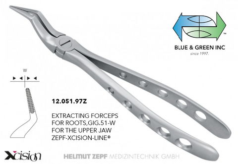 Forceps for Roots, Upper Jaw (12.051.97Z) Forceps - Blue & Green Inc.
