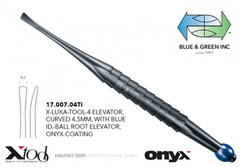 Onyx XTooI - Root Elevator Curved 17.007.04TI Elevator - Blue & Green Inc.