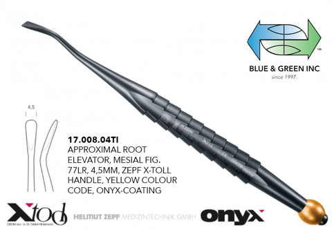 Onyx - X Tools Approximal Root Elevator Mesial 17.008.04TI Elevator - Blue & Green Inc.