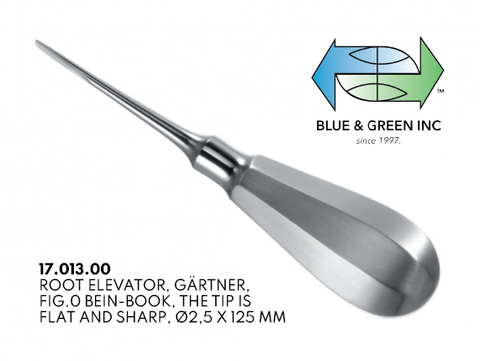 Gartner Root Elevator, 2.5mm (17.013.00) Elevator - Blue & Green Inc.