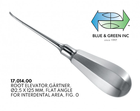 Gartner Root Elevator, 2.5mm (17.014.00) Elevator - Blue & Green Inc.