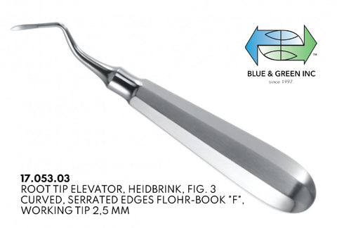 Heidbrink Root-Splinter Elevator, Luxator Right (17.053.03) - Blue & Green Inc.