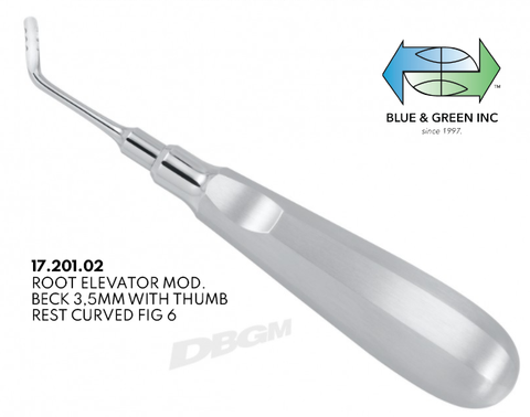 Root Elevator, Luxator 3.5mm, Offset Right (17.201.02) - Blue & Green Inc.