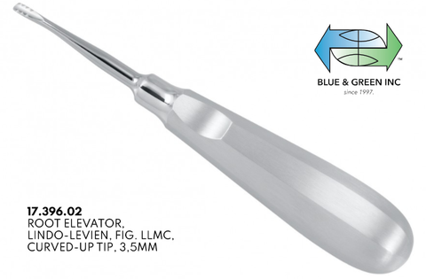 Root Elevator Serrated tip 3.5mm, Angulated (17.396.02) - Blue & Green Inc.