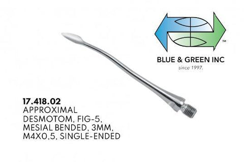 Exchangeable Approximal Desmotome, Mesial Bended, 3mm (17.418.02) desd - Blue & Green Inc.