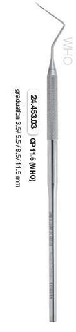 Periodontal Probe 3.5/5.5/8.5/11.5mm (24.453.03) Periotome - Blue & Green Inc.