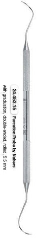 Periodontal Probe w/ graduation, double-ended 5.5mm (24.453.15) Periotome - Blue & Green Inc.