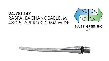 Raspa, exchangeable, 2mm wide (24.751.147) Curette - Blue & Green Inc.