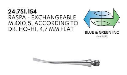 Raspa, Exchangeable M4x0.5, 4.7mm flat(24.751.154) raspa - Blue & Green Inc.