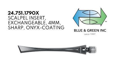 Onyx Scalpel Insert, Exchangeable, 4mm (24.751.179OX) Scalpel Insert - Blue & Green Inc.