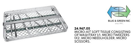 Soft Tissue Micro Instrument Basic Set (24.967.05) Microsurgery Instrument Kit - Blue & Green Inc.