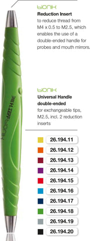 BIONIK Universal Handle Mirror & Probe, Double-Ended (26.194.11-20) Handle - Blue & Green Inc.